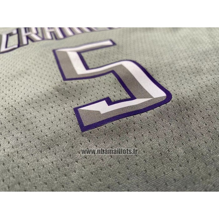 Maillot Enfant Sacramento Kings De'aaron Fox NO 5 Ville 2022-23 Gris